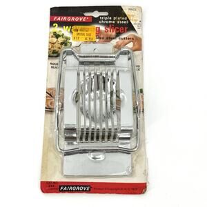 Vintage 1975 Fairgrove Chrome Steel Egg Slicer Cutter - Farmhouse Decor - NEW